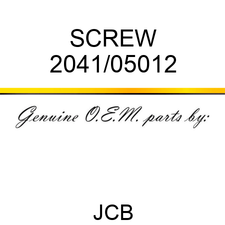 SCREW 2041/05012