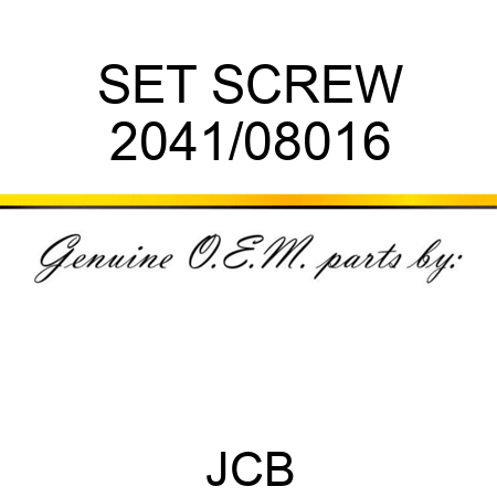 SET SCREW 2041/08016