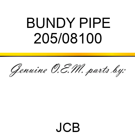 BUNDY PIPE 205/08100