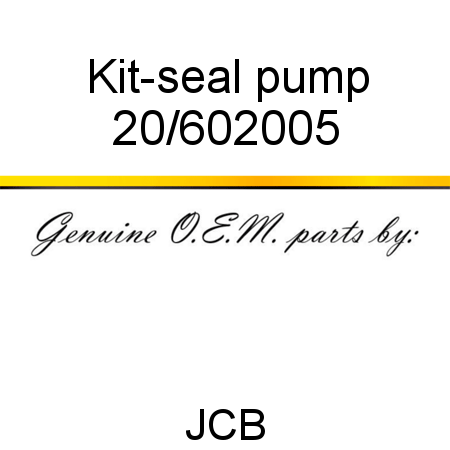 Kit-seal, pump 20/602005