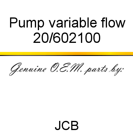 Pump, variable flow 20/602100