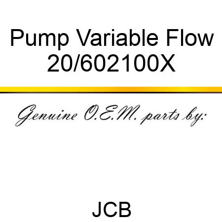 Pump Variable Flow 20/602100X