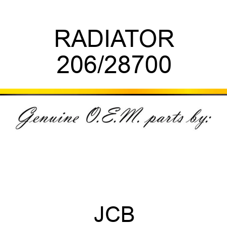 RADIATOR 206/28700