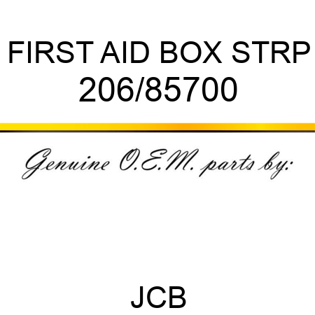 FIRST AID BOX STRP 206/85700