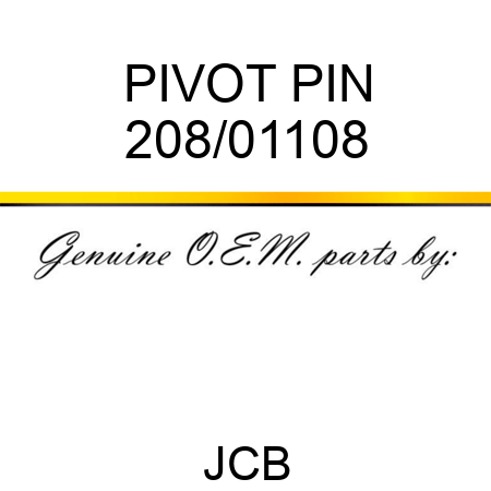 PIVOT PIN 208/01108