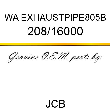 WA EXHAUSTPIPE805B 208/16000