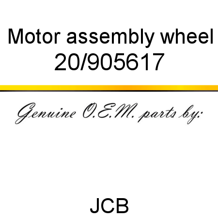 Motor, assembly, wheel 20/905617