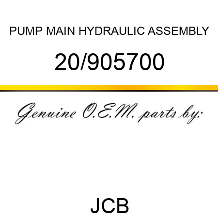 PUMP, MAIN HYDRAULIC ASSEMBLY 20/905700