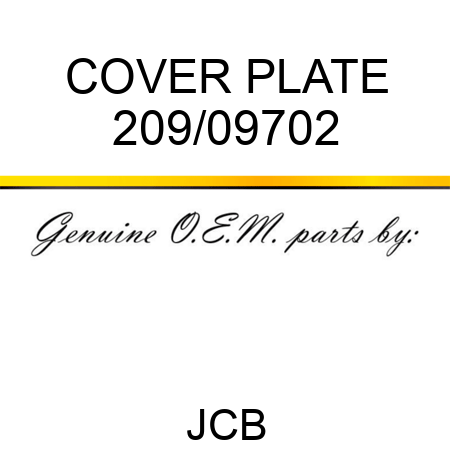 COVER PLATE 209/09702