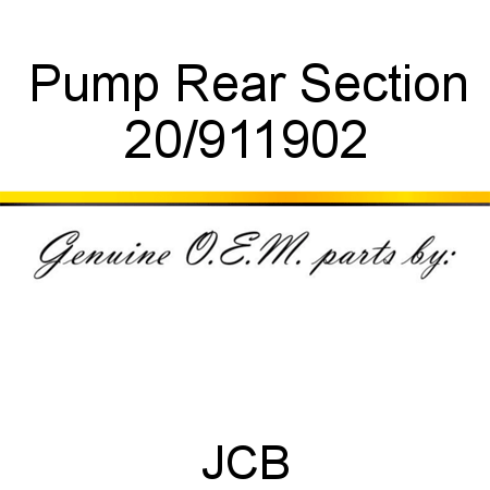 Pump, Rear Section 20/911902
