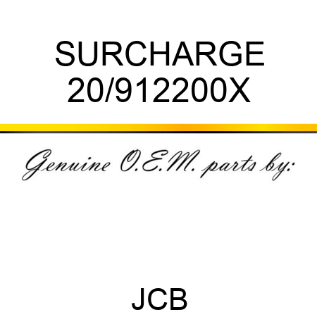 SURCHARGE 20/912200X