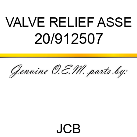 VALVE RELIEF, ASSE 20/912507