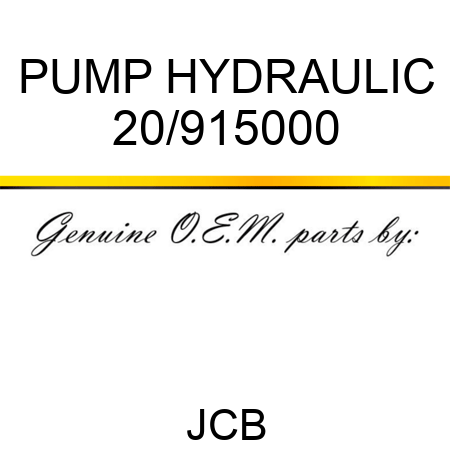 PUMP HYDRAULIC 20/915000