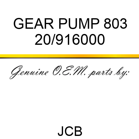 GEAR PUMP 803 20/916000