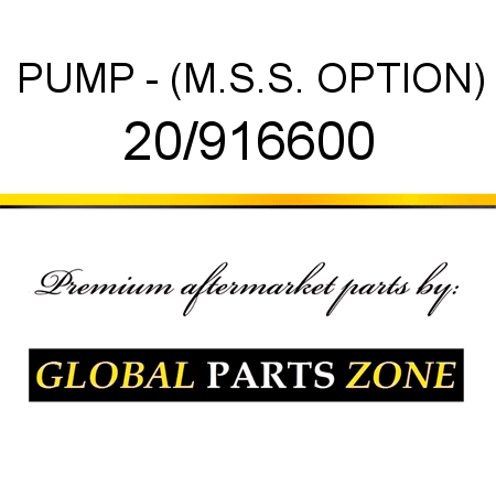 PUMP - (M.S.S. OPTION) 20/916600