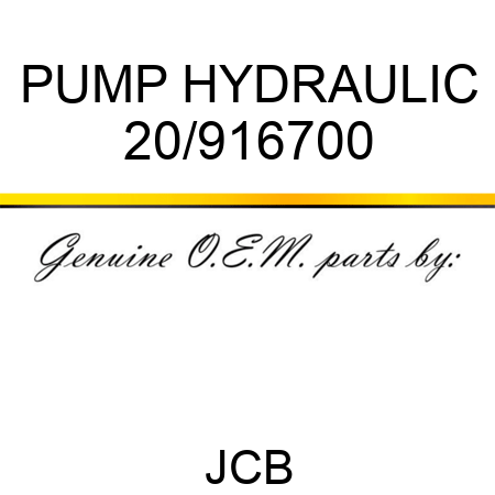 PUMP HYDRAULIC 20/916700