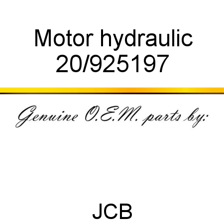 Motor, hydraulic 20/925197