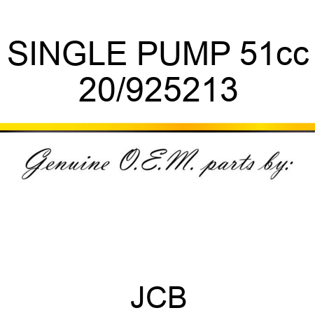 SINGLE PUMP 51cc 20/925213