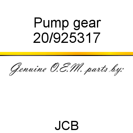 Pump, gear 20/925317