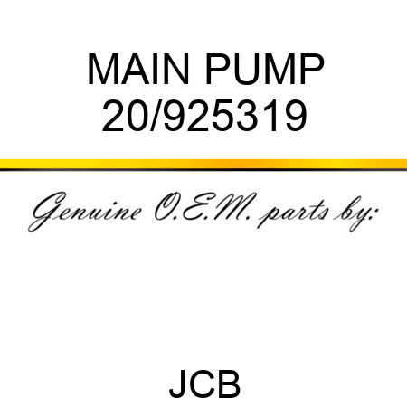 MAIN PUMP 20/925319