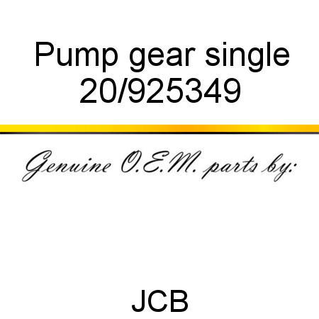 Pump, gear, single 20/925349