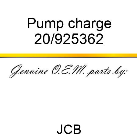 Pump charge 20/925362