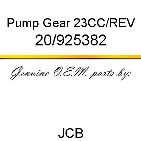 Pump, Gear 23CC/REV 20/925382