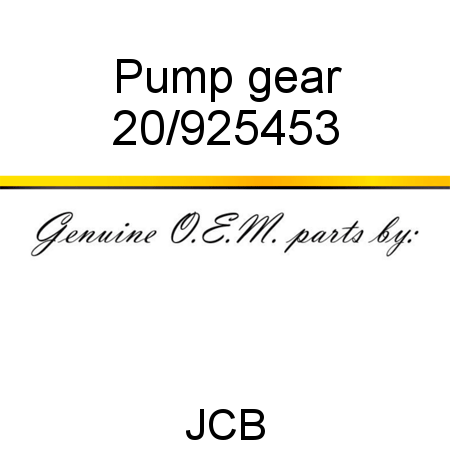 Pump, gear 20/925453
