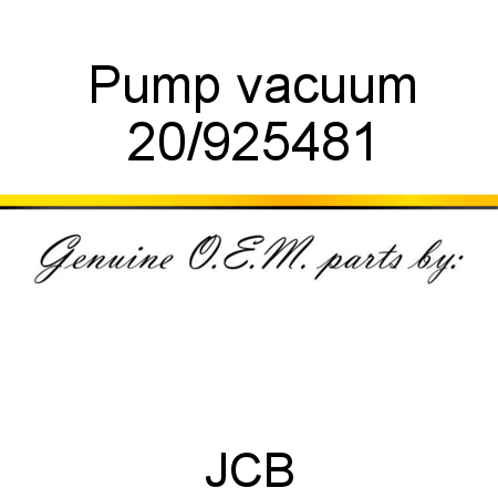 Pump, vacuum 20/925481