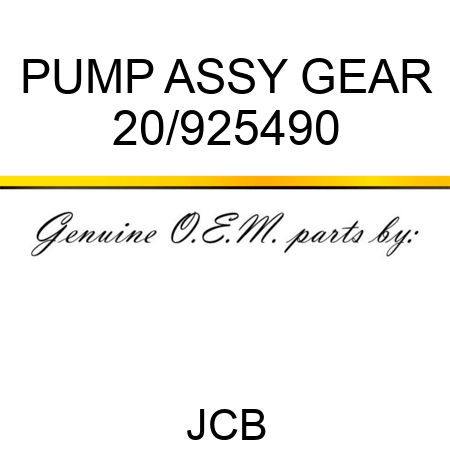 PUMP ASSY GEAR 20/925490