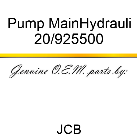 Pump Main,Hydrauli 20/925500