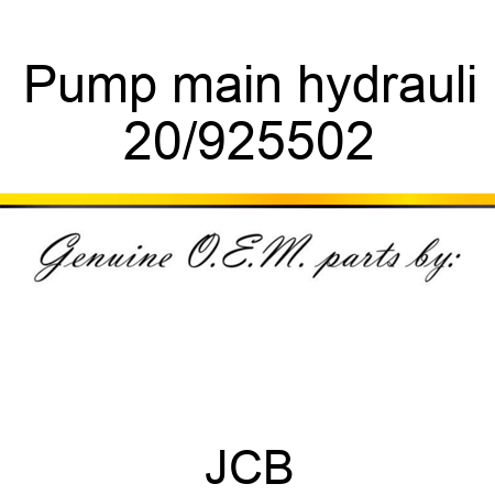 Pump main hydrauli 20/925502