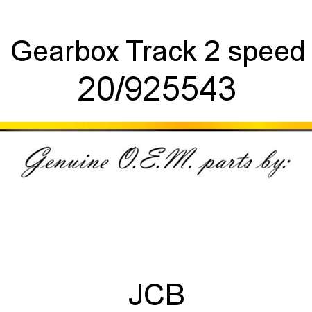 Gearbox, Track 2 speed 20/925543