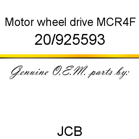 Motor, wheel drive, MCR4F 20/925593