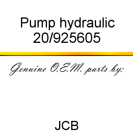 Pump, hydraulic 20/925605