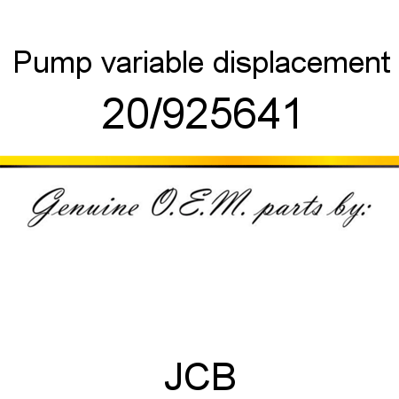 Pump, variable, displacement 20/925641