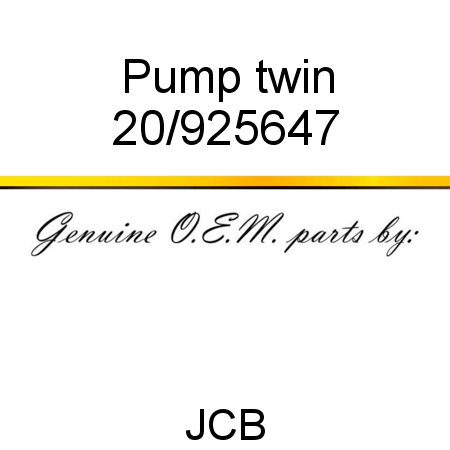 Pump, twin 20/925647