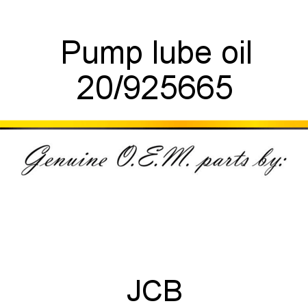 Pump, lube oil 20/925665