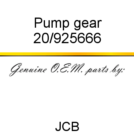 Pump, gear 20/925666