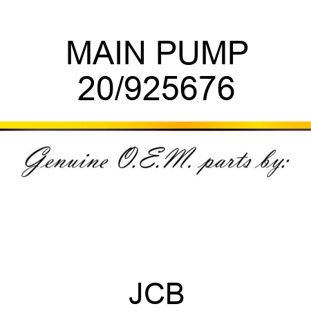 MAIN PUMP 20/925676