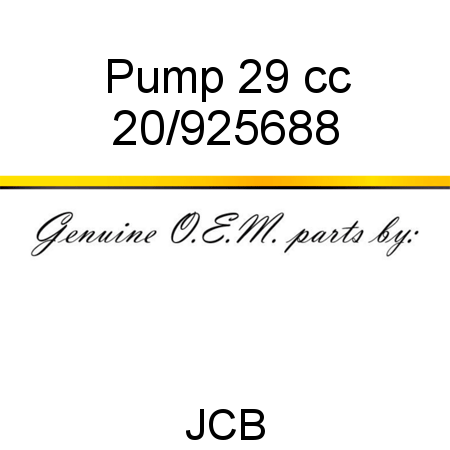 Pump, 29 cc 20/925688