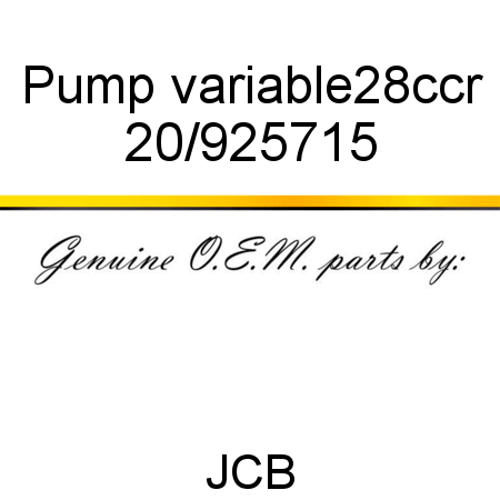 Pump, variable,28ccr 20/925715