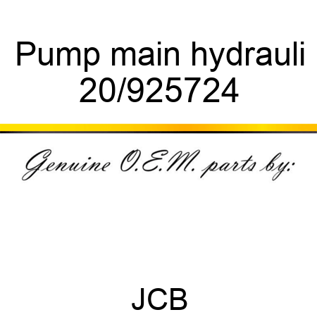 Pump main hydrauli 20/925724