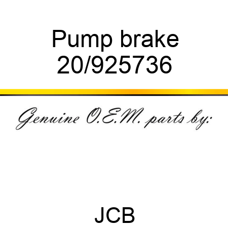 Pump brake 20/925736