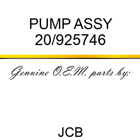 PUMP ASSY 20/925746