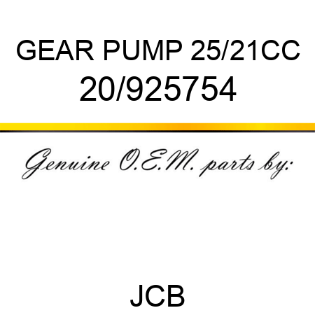 GEAR PUMP 25/21CC 20/925754