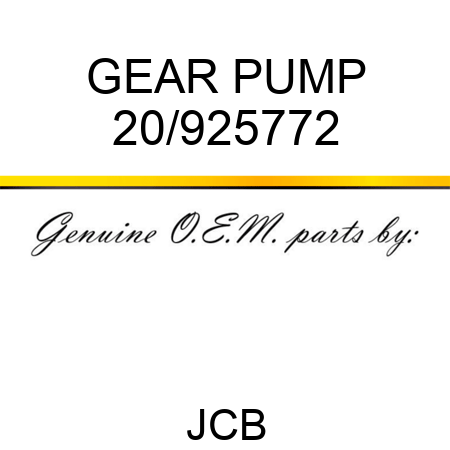 GEAR PUMP 20/925772