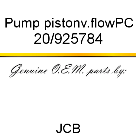 Pump, piston,v.flow,PC 20/925784