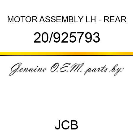 MOTOR, ASSEMBLY LH - REAR 20/925793