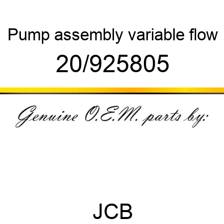 Pump, assembly, variable flow 20/925805